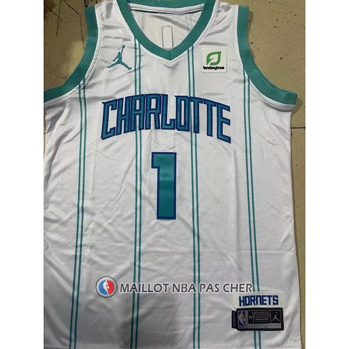 Maillot Enfant Charlotte Hornets Lamelo Ball NO 1 Association 2022-23 Blanc